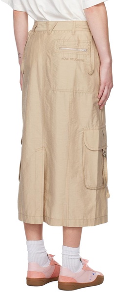 Technical cotton-blend cargo skirt