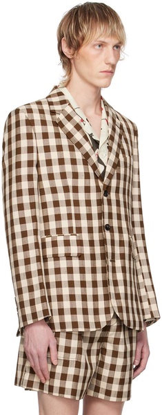Brown & White Gilbert Check Blazer