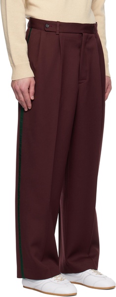 Burgundy Riding Twill Braided Trousers