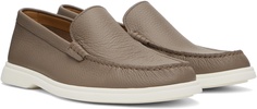 Taupe Tumbled-Leather Loafers