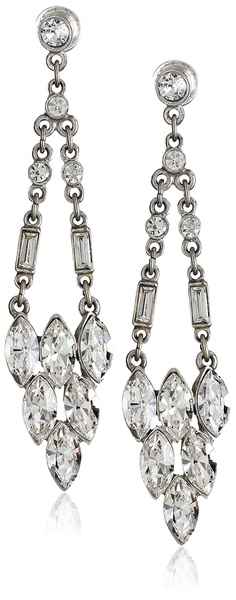 Ben-Amun Jewelry Clear Crystal Drop Earrings
