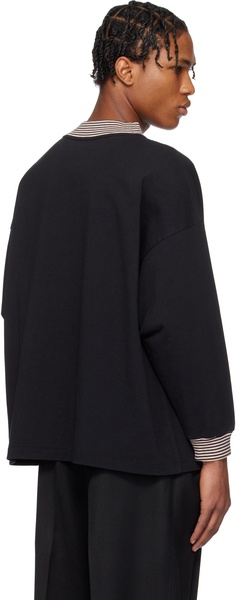 Black Duotone Mockneck Top