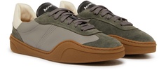 Logo suede-trimmed sneakers