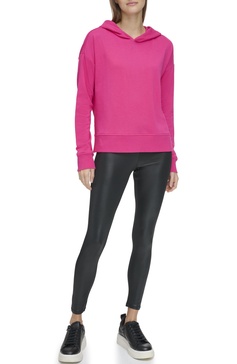 Andrew Marc Women's Long Sleeve Fashion Hoodie, Fuchsia