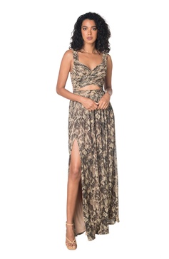 Dress the Population Women's Mirabella Fit and Flare Maxi Dress