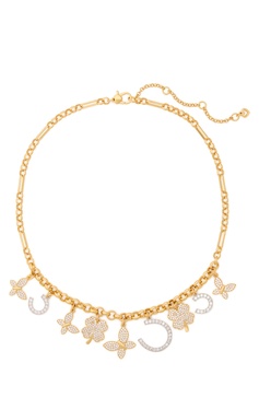 kate spade new york Lucky Charm Statement Necklace, Clear Multi/Two Tone