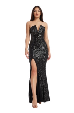 Dress the Population Women's Fernanda Mermaid Floor Length Dress
