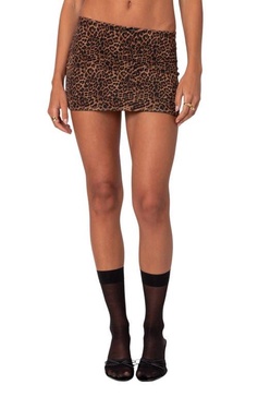 Women's Edin Leopard Print Mesh Mini Skirt