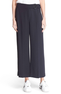 women's emily gaucho mid-rise belted pants in navy