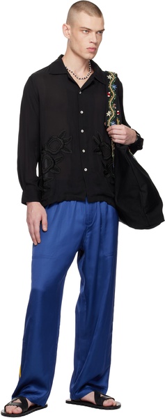 Black Midnight Daffodil Long Sleeve Shirt