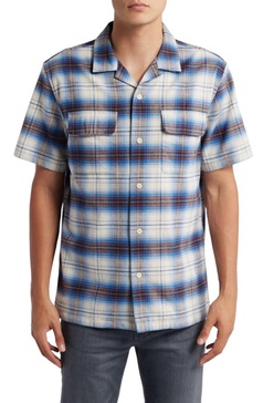 baja board shirt in navy plaid