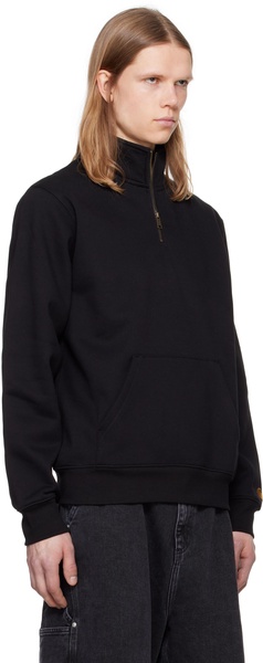 Black Chase Neck Zip Sweatshirt