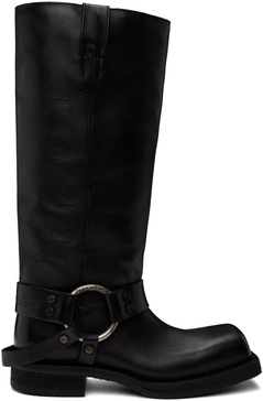 Leather biker boots
