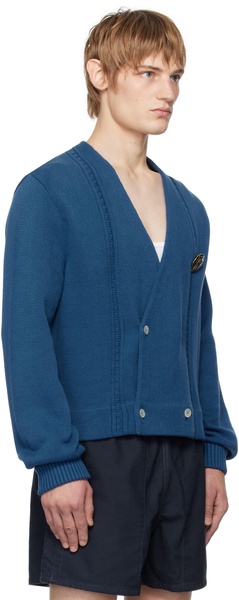 Blue Double-Breasted Cardigan