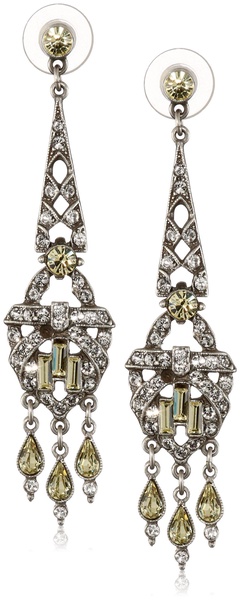 Ben-Amun Yellow Deco Collection Crystal New York Fashion Jewelry Earrings Brooch Necklace