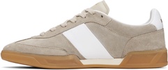 Beige Suede Lace-Up Sneakers