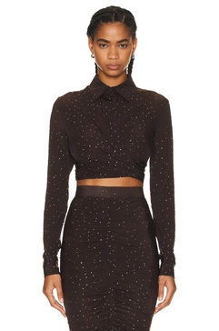 Crystal Bligh Tie Front Crop Shirt