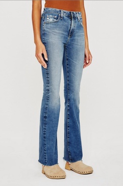 denim farrah boot jeans in medium indigo wash