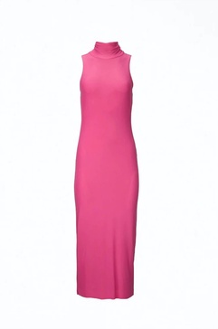 women's poste stretch-mesh turtleneck bodycon midi dress in azalea pink