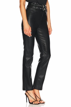 fauz leather straight leg pants in new habit 001