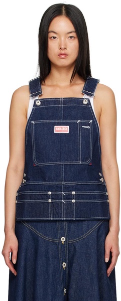 Blue Kenzo Paris Dungaree Denim Tank Top