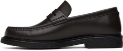 Brown Polished-Leather Loafers