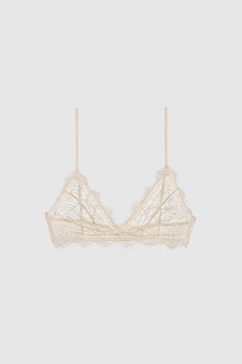 Lace Bra With Trim - Nude