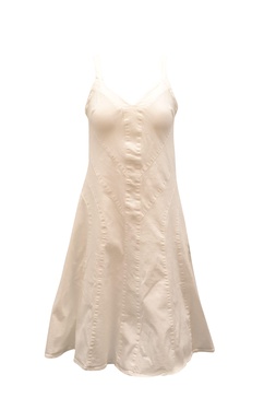 denim midi dress in white cotton
