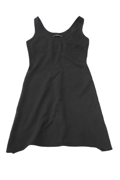 scoop-neck tank dress in black viscose