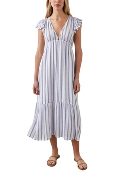 tina dress in villa stripe
