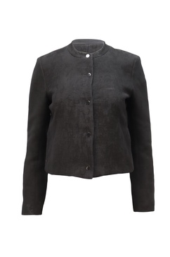 cropped corduroy blazer in black viscose