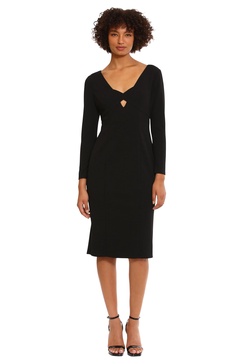 Donna Morgan Women's Cut Out Neckline Crepe Dress Event Occasion Party Date Night Out Guest of