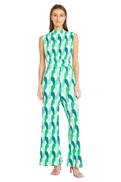 Donna Morgan womens Printed Mock Neck Jumpsuit