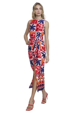 Donna Morgan Floral Midi Wrap Women-Versatile Summer, Beach, and Vacation Dress