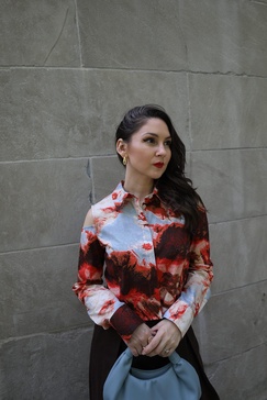 The Drop Women's Multi-Print Cutout Cropped Shirt by @ivanka.dekoning