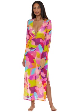 Trina Turk Women's Standard Lilleth Maxi Dress, V-Neck, Casual, Floral Print, Beach Cover Ups, Lileth (Multicolor), Large