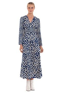 Donna Morgan Women's Long Sleeve V-Neck Midi Dress