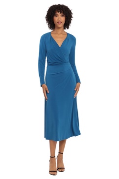 Maggy London Women's V-Neck Matte Jersey Fit and Flare Dress