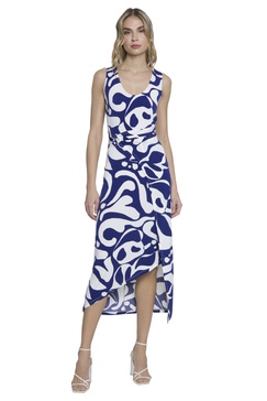 Donna Morgan Sleeveless Midi Summer Wrap Womens Dresses