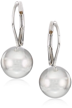 Amazon Essentials Sterling Silver Ball Lever Back Earrings, (previously Amazon Collection)