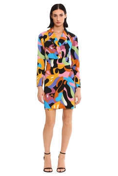 Donna Morgan Women's Long Sleeve Collard Faux Wrap Dress Party Event Guest of