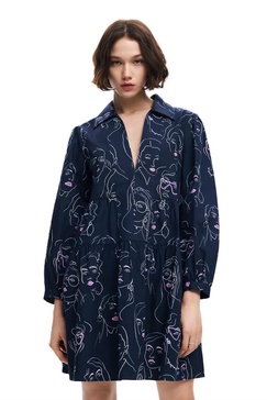 Desigual Women's Woman Woven Dress Long Sleeve