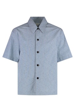 Bottega Veneta Striped Linen-Cotton Blend Shirt