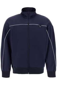 metallic v-detail sports sweatshirt