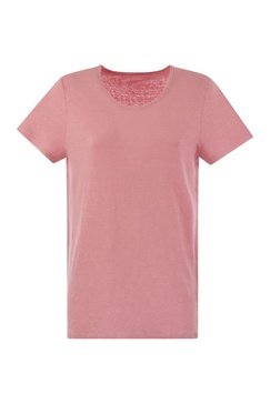 Majestic Filatures Crew-Neck T-Shirt In Linen And Short Sleeve