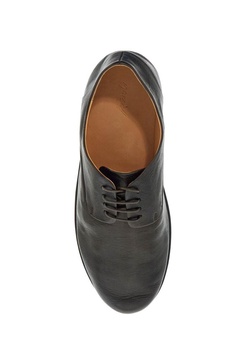 dark brown calfskin derby with leather sole