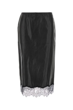 Blumarine Women 4L038a Leather Skirt W/Lace