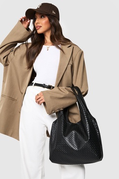 Woven Slouchy Tote Bag