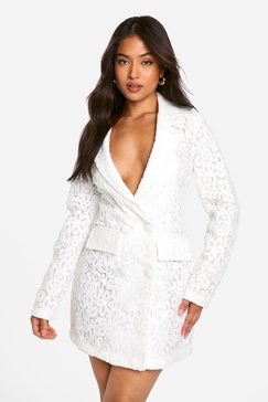 Petite Premium Lace Blazer Dress 