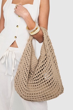 Knitted Crochet Slouchy Shoulder Bag
